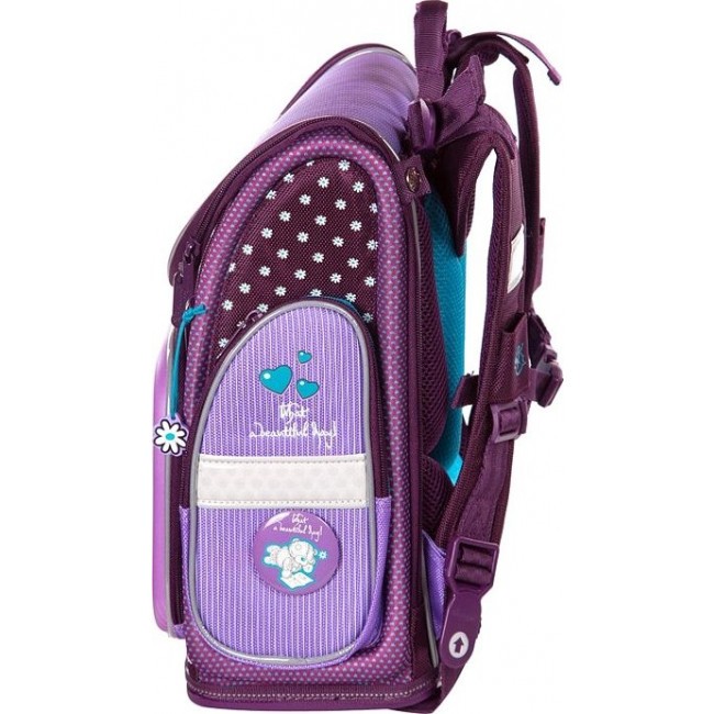 Фиолетовый ранец для девочки Hummingbird NK Мишка - фото №2