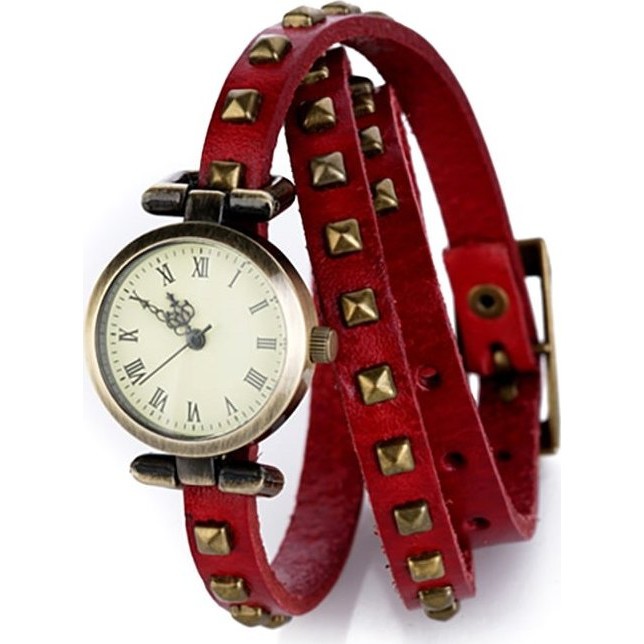 часы Kawaii Factory Часы на двойном ремешке "Ticker" Красные - фото №1