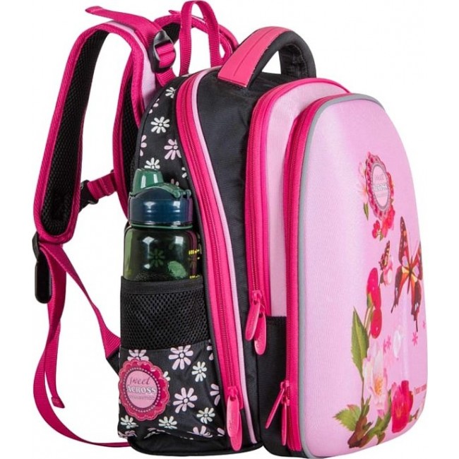 Розовый ранец с цветами Across 192 Цветы и бабочки - фото №2