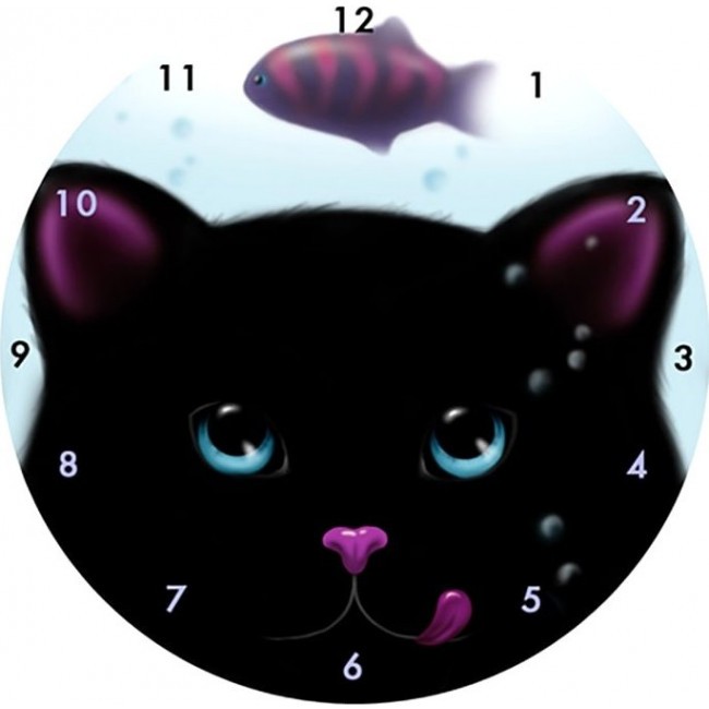 часы Kawaii Factory Часы силиконовые "Cat's Dream" Черные - фото №2