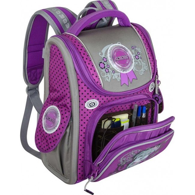Рюкзак Across ACR18-195 Собака (серо-фиолетовый) - фото №5