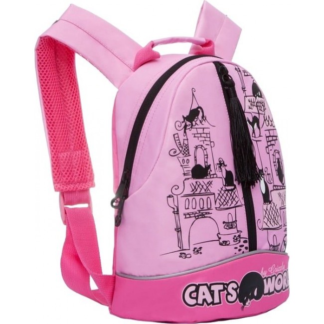 Рюкзак для девочки с кошками Grizzly RS-759-1 Розовый - Фиолетовый - фото №2