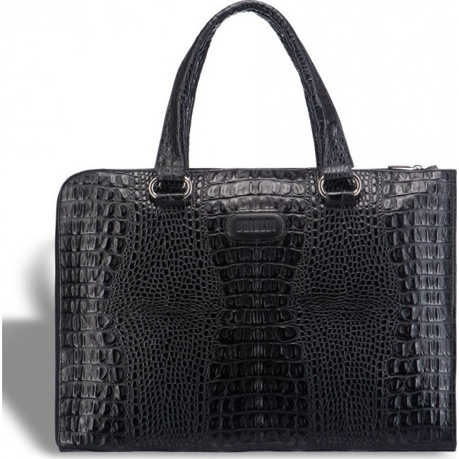 Женская сумка Brialdi Aisa Кроко Черный - фото №2