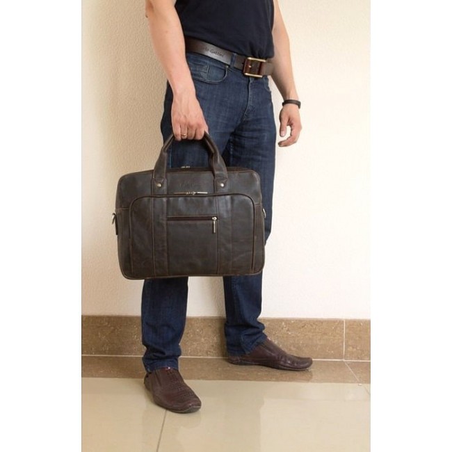 Мужская сумка Carlo Gattini Rivoli 1004-04 Темно-коричневый - фото №4