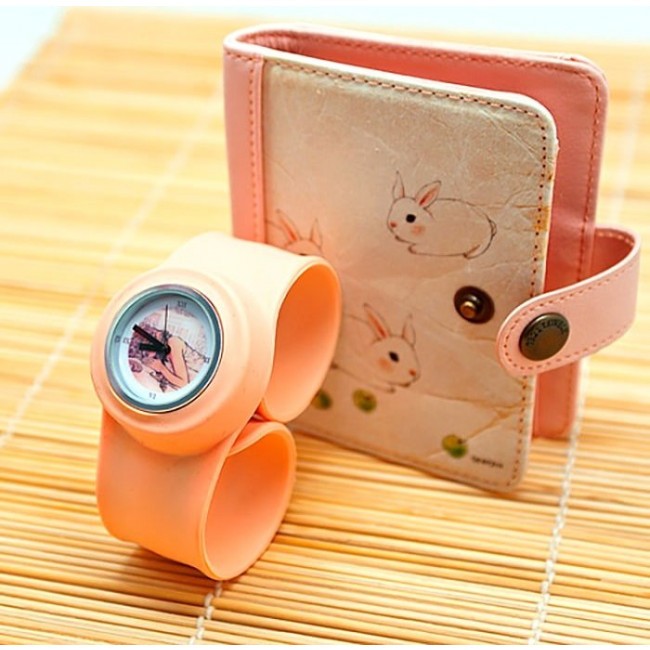 часы Kawaii Factory Слэп-часы "Sleeping Girl" Персиковые - фото №2