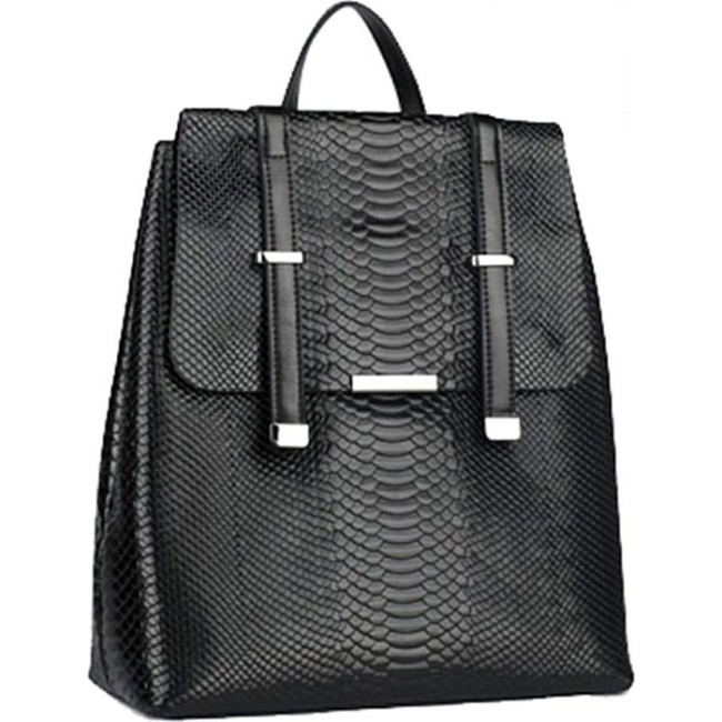 Модный кожаный рюкзак Ula Reptile Theia R13-002 Черный - фото №2