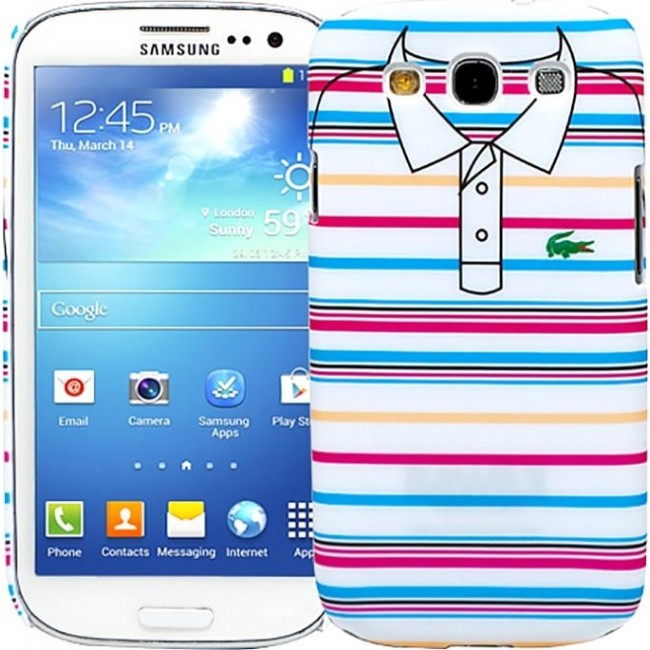 Чехол для Samsung Kawaii Factory Чехол для Samsung Galaxy S3 серия "Sports shirt" Blue and pink stripes - фото №1