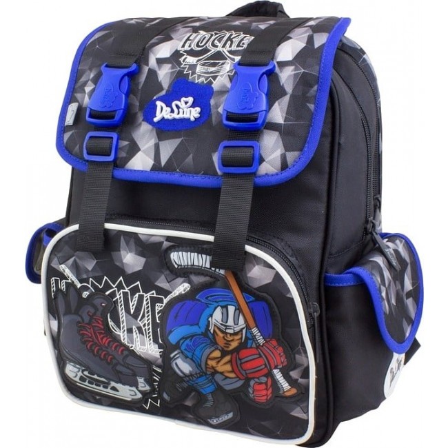 Ранец для мальчика облегченный DeLune 52-12 Черно-синий - фото №1
