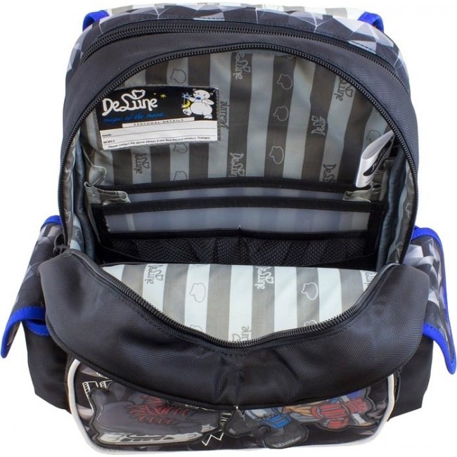 Ранец для мальчика облегченный DeLune 52-12 Черно-синий - фото №4