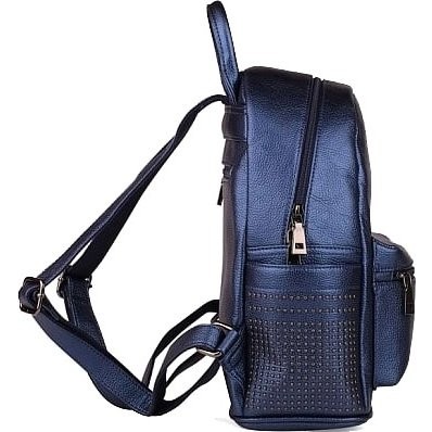 Кожаный рюкзачок Ula Gavana R8-006 Синий металлик - фото №3