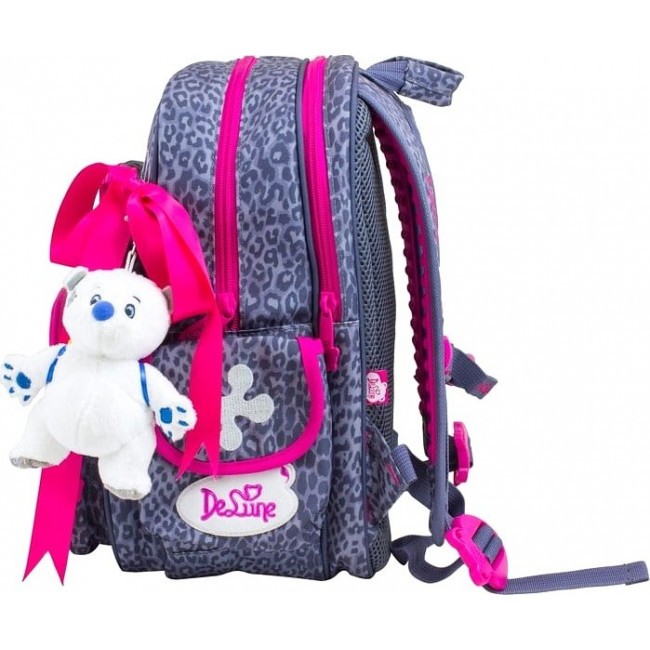 Анатомический рюкзак для школы DeLune 55-08 Зайка (серый-розовый) - фото №2