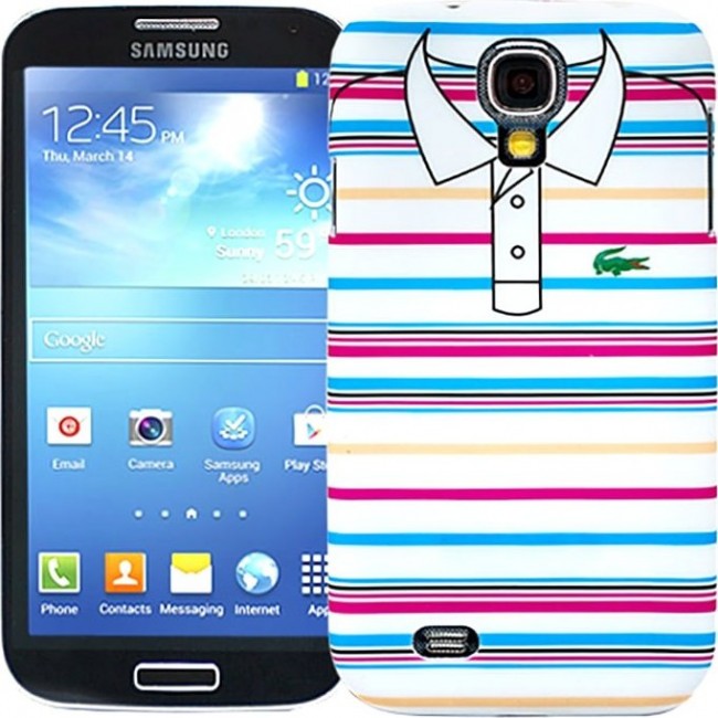 Чехол для Samsung Kawaii Factory Чехол для Samsung Galaxy S4 серия "Sports shirt" Blue and pink stripes - фото №1