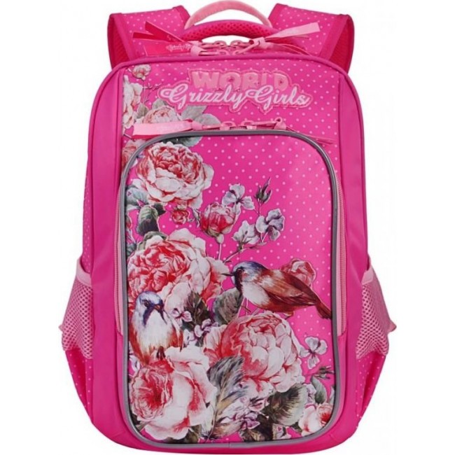 Рюкзак Grizzly RG-866-2 Розовый (птичка и цветок) - фото №1