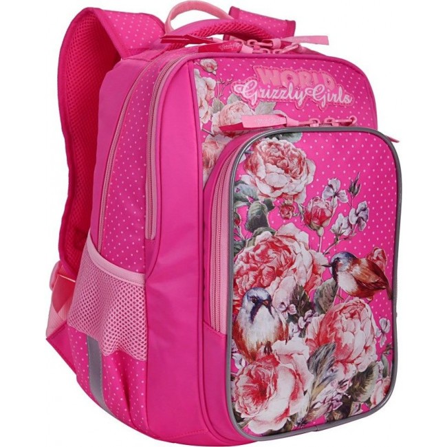 Рюкзак Grizzly RG-866-2 Розовый (птичка и цветок) - фото №2