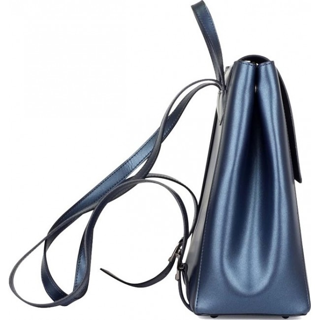 Модный женский рюкзак Ula Leather Country R9-004 Синий металлик - фото №3
