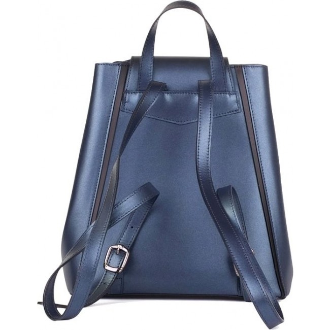 Модный женский рюкзак Ula Leather Country R9-004 Синий металлик - фото №4