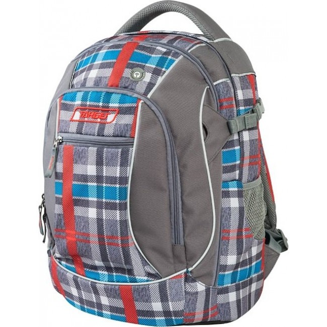 Школьный подростковый рюкзак Target Рюкзак легкий Серый Чили  в клетку - фото №1