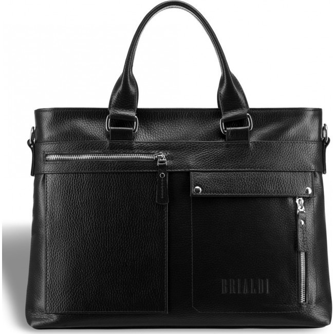 Мужская сумка Brialdi Bresso relief black Черный - фото №2