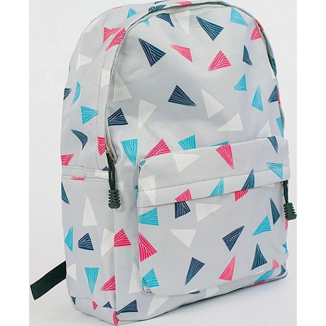 Молодежный рюкзак Kawaii Factory Треугольники Серый - фото №2