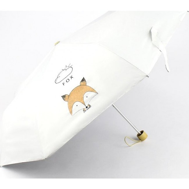 Зонт Kawaii Factory Зонт складной "Fox" Белый - фото №1