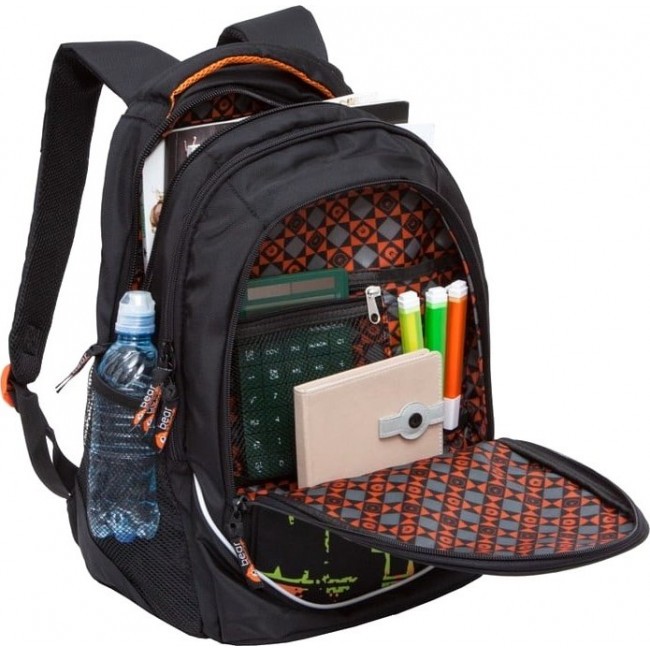 Рюкзак подростковый Orange Bear V-63 Черный для мальчика - фото №4