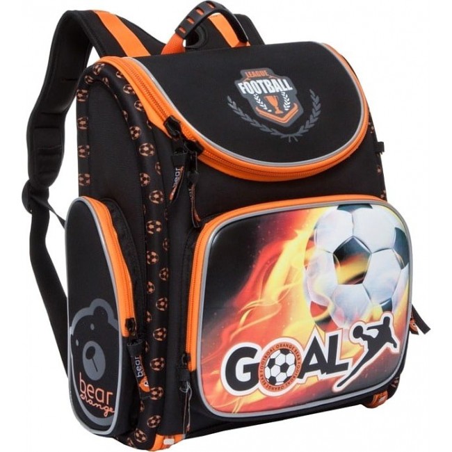 Школьный ранец Orange Bear S-17 Футбол (черный) - фото №2