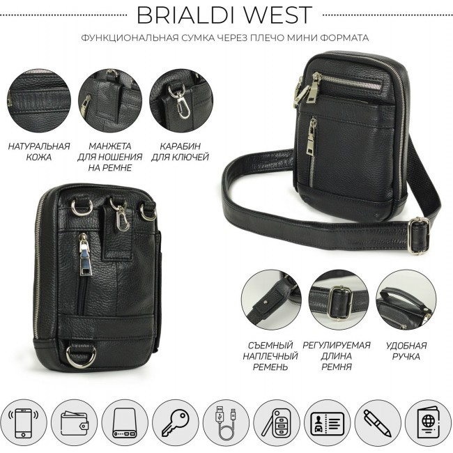 Поясная сумка Brialdi West Черный - фото №2