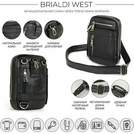 Поясная сумка Brialdi West Черный - фото №18