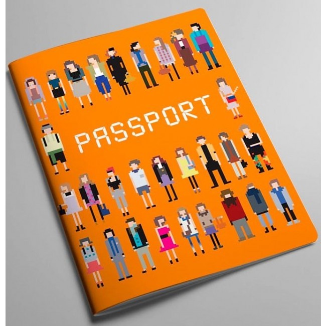 Обложка для паспорта Kawaii Factory Обложка для паспорта Пиксели оранжевая - фото №1
