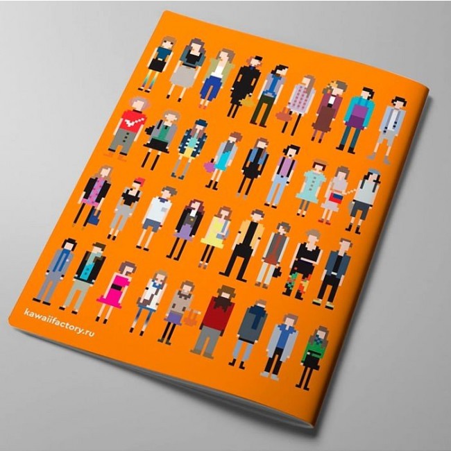 Обложка для паспорта Kawaii Factory Обложка для паспорта Пиксели оранжевая - фото №2