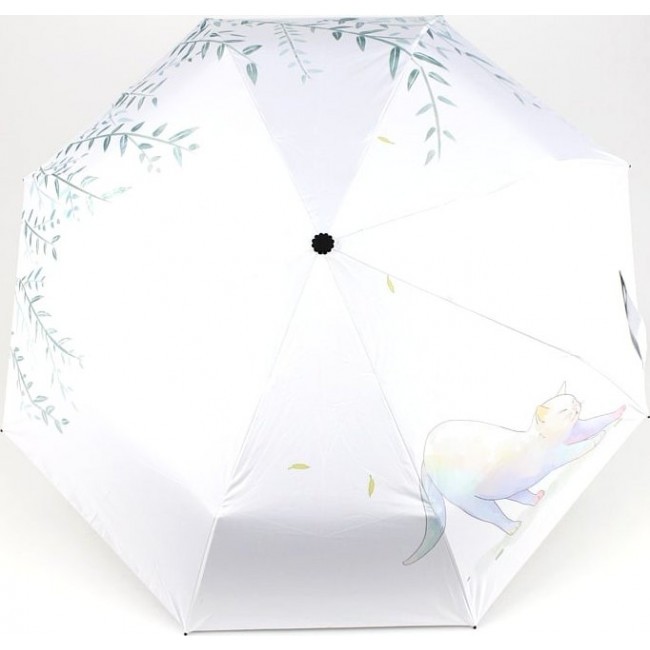 Зонт Kawaii Factory Зонт складной "Кот ленивый" Белый - фото №2