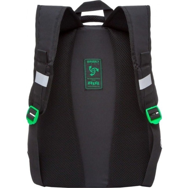 Рюкзак Grizzly RB-860-2 Черный, Зеленый - фото №3