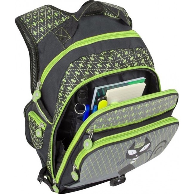 Школьный рюкзак с котом Monkking MK-C5061 Зеленый - фото №4