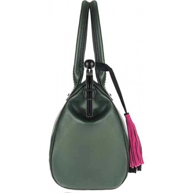 Женская сумка OrsOro D-120 Серый - чёрный - фуксия - фото №2