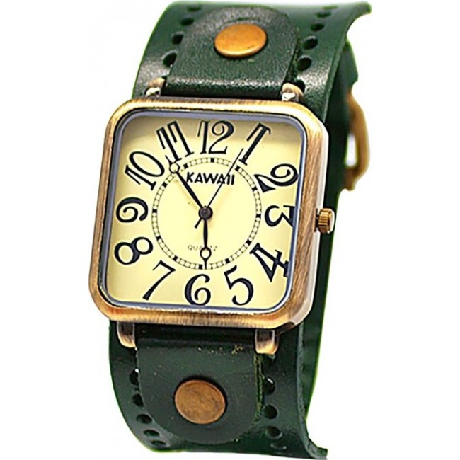 часы Kawaii Factory Часы "Vintage Square" Зеленые - фото №1