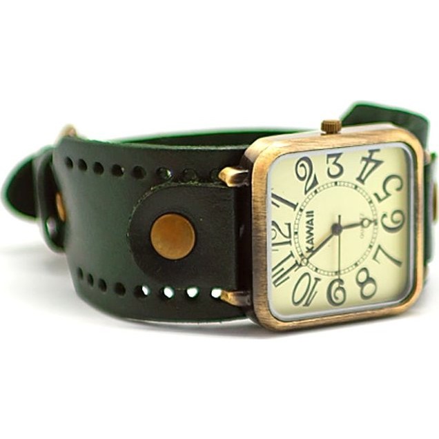 часы Kawaii Factory Часы "Vintage Square" Зеленые - фото №2