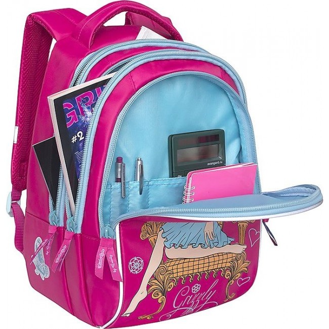 Модный рюкзак для подростка девочки Grizzly RG-768-2 Принцесса розовый - фото №4