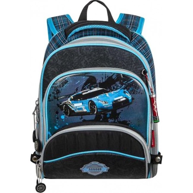 Рюкзак Across ACR18-178 Скоростная машинка (черно-голубой) - фото №1