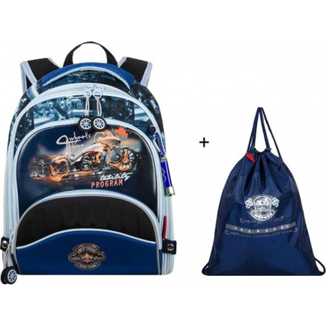 Рюкзак Across ACR18-178 Мото (черно-синий) - фото №2
