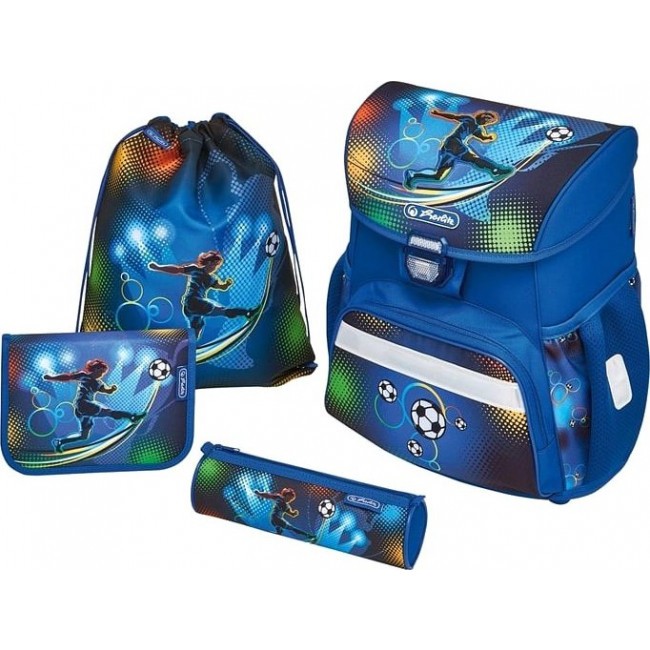 Рюкзак школьный с наполнением Herlitz Loop plus Футбол синий - фото №8