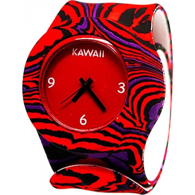 часы Kawaii Factory Слэп-часы "Красные волны" Красные - фото №1