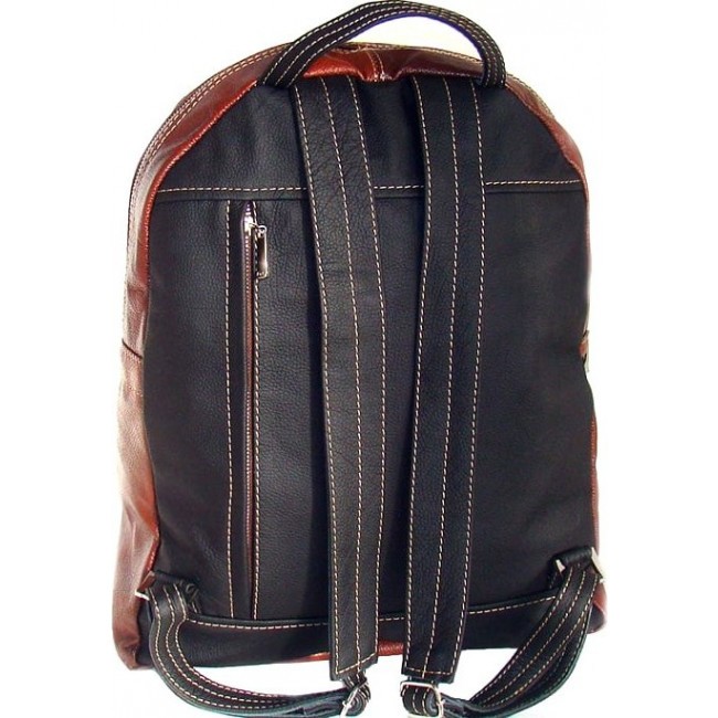 Рюкзак из кожи Sofitone RM 008 D4-B6 Черный-Рыжий - фото №3
