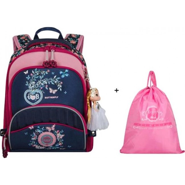 Рюкзак Across ACR18-178 Сине-розовый (цветы) - фото №2