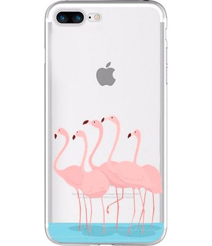 Чехол для iphone Kawaii Factory Чехол для iphone 7 Plus/8 Plus "Flamingo" Прозрачный- фото №1