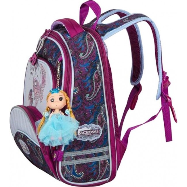 Рюкзак Across ACR18-178 Серо-фиолетовый с бабочкой - фото №3