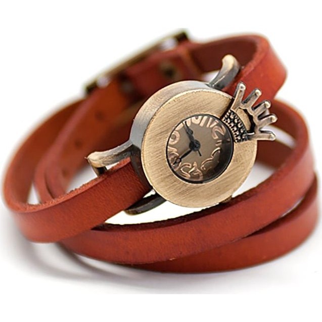 часы Kawaii Factory Часы на двойном ремешке "Queen" Оранжевые - фото №2