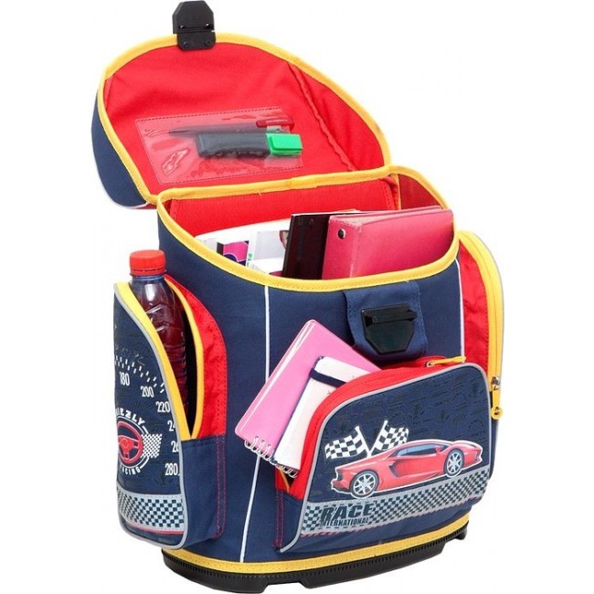 Ранец для мальчика Grizzly RA-675-1 Гоночная машина (синий) - фото №4