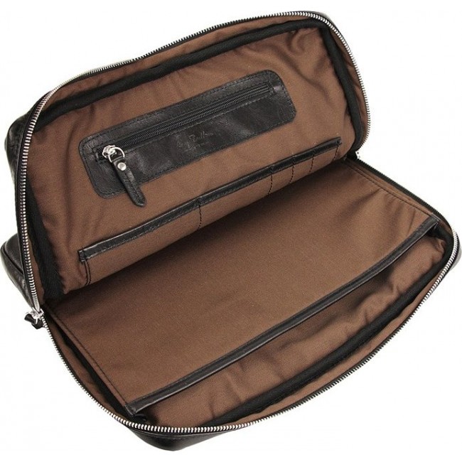 Мужская сумка Ray Button Cambridge Черный с коричневым подкладом - фото №4