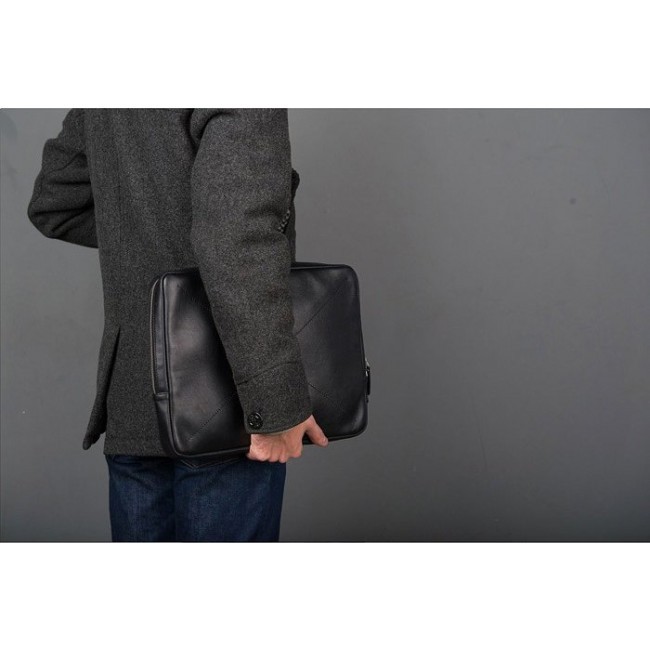 Мужская сумка Ray Button Cambridge Черный с коричневым подкладом - фото №6
