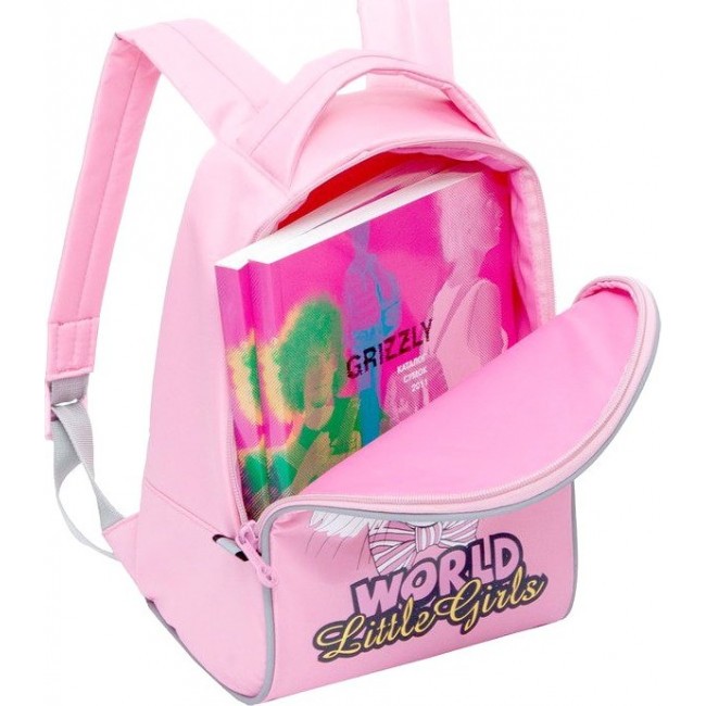 Рюкзак подростковый Grizzly RS-764-5 Розовый кот - фото №4